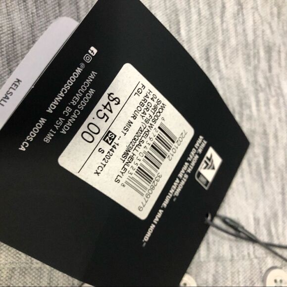 𝅺🆕 WOODS Kelsall Henley Long Sleeve Gray Mist - Picture 12 of 12